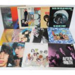 A group of 15 LPs - 9 Rolling Stones, plus Bob Dylan, The Who, The Kinks and The Hollies