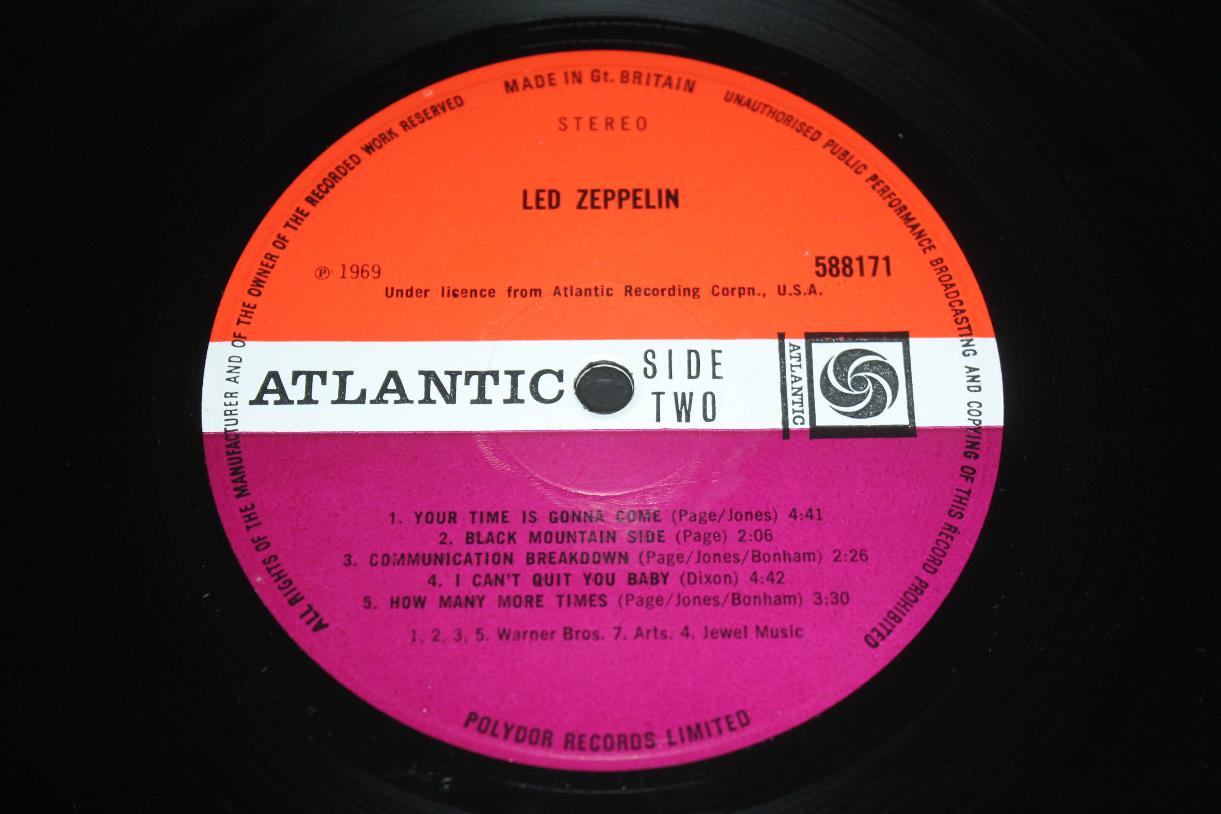 Led Zeppelin - Led Zepplin UK 1968 later pressing stereo LP Atlantic 588171 - Image 2 of 6