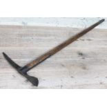 An antique Swiss ice axe, length 96cm.