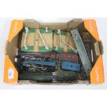 A quantity of Hornby metal track, points and level crossings and three locos comprising Duchess of