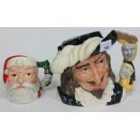 A Royal Doulton large character jug Scaramouche D6774 and small Santa Claus D6964.