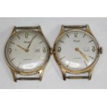 A pair of Kienzle gold plated wristwatches.