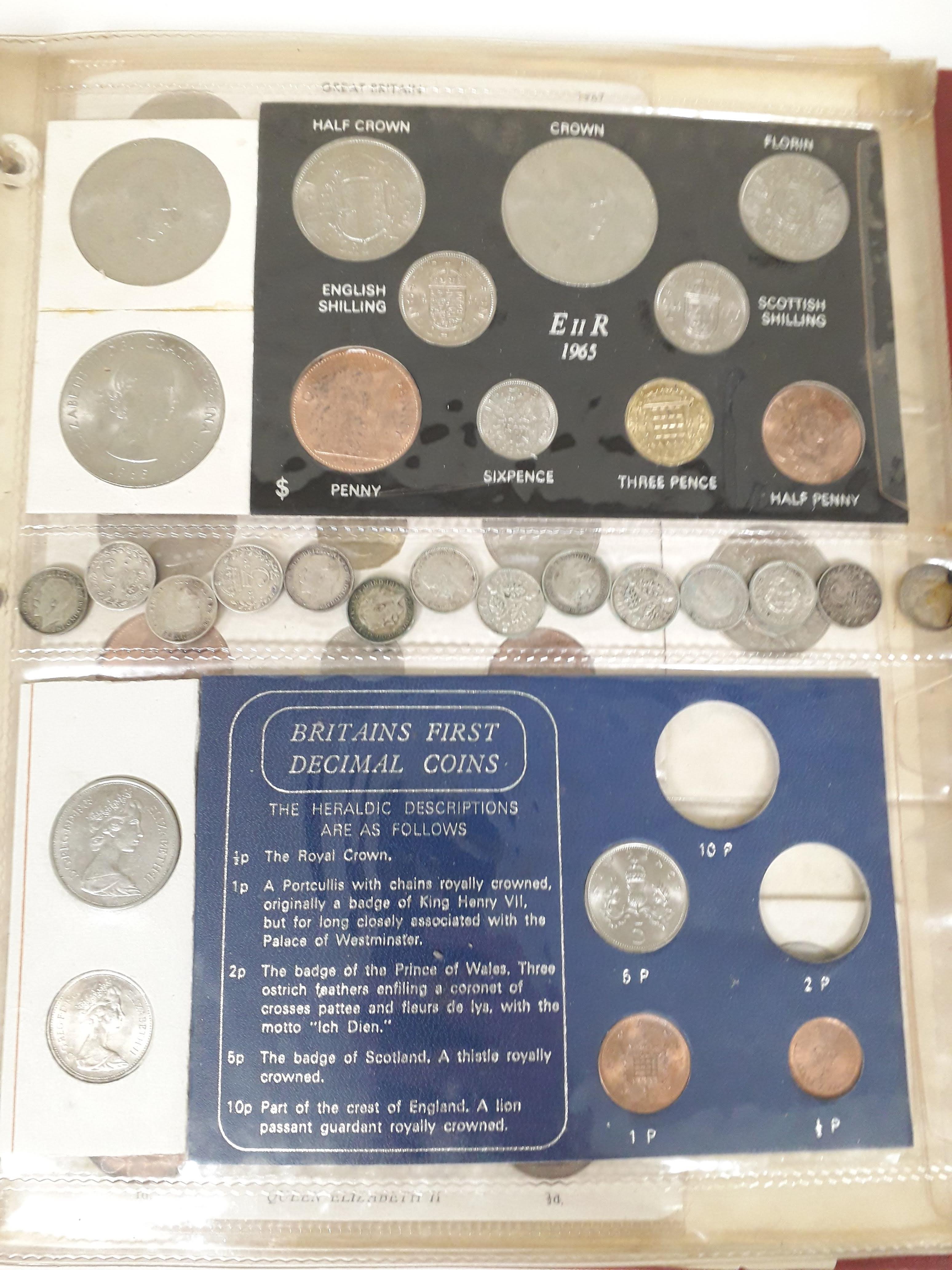 An album of GB and world coins, mainly proof sets, mid 20th century. - Bild 5 aus 12