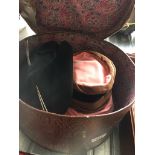 2 vintage hats in a hat box