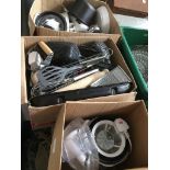 Three boxes of kitchenware