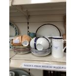 A collection of Royal Albert Gossamer cups and saucers, and an Alfred Meakin Bleu de Roi tea set