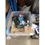 2 boxes of electrical items etc