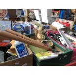 3 boxes of garage ware including tools, car radio and gardening tools etc