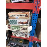 5 Airfix model boxes, each containing smaller empty model boxes including Airfix and Matchbox etc.