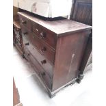 A Georgian mahogany chest of drawers.