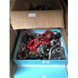 Two boxes of costume jewellery