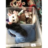 A box of Disney soft toys and Beanie toys