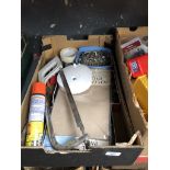 A box of garage ware with a large collection of nuts, bolts, screws etc