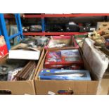 3 boxes of model aeroplanes, tanks etc along with some empty model boxes