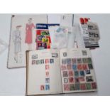 A stamp album, some loose stamps etc
