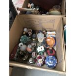 Box of ornaments etc.