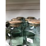 Six glass jars