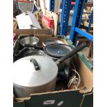 A box of pans etc