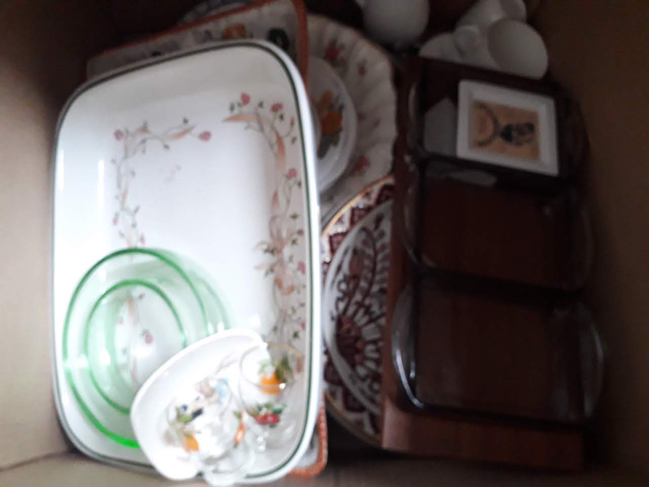 Large box with some china etc.