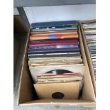 A box of LP boxed sets together with a number of 78s