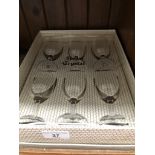 A boxed set of 6 Stuart crystal wine glasses
