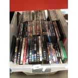 A large crate of DVDs