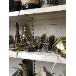Various brassware inc wall lantern