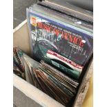 A mixed box of singles and LPs