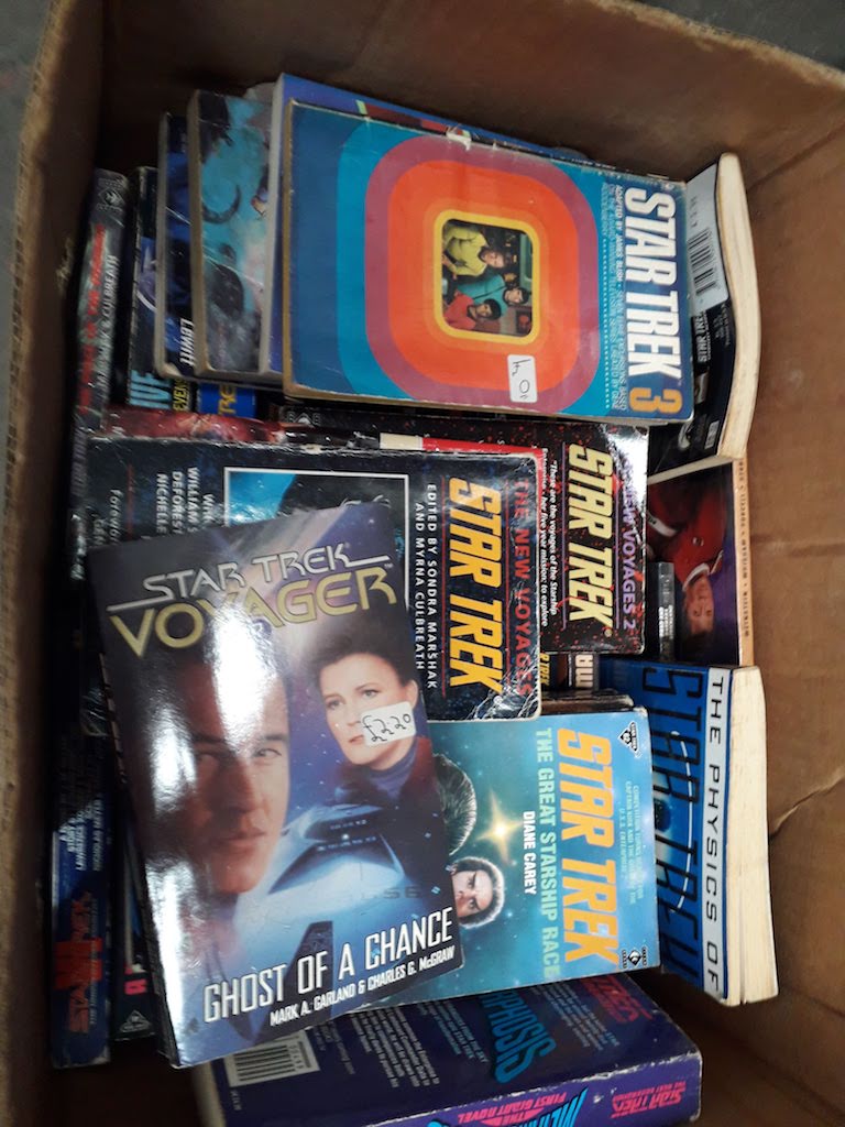 A box containing approx 40 Star Trek books