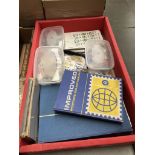 A box of stamps, stock books, albums, first day covers etc
