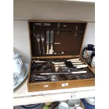 A canteen of stainless steel and epns cutlery
