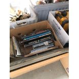 A box of books, pictures, architect tools, epehemera, etc.