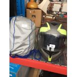 2 motorcycle crash helmets