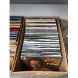 A box of LPs (100+) - MOR, country, and easy listening etc including Andy williams, Abba, Slim