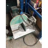An electric bench grinder