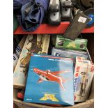 A large box of empty model aircraft boxes etc