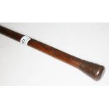A walking cane made from oak and copper from the Foudroyant, length 90cm.