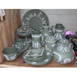 Approx. 24 pieces of Wedgwood green Jasper ware.