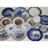 A group of 19 pieces of Danish Royal Copenhagen porcelain including Christmas plates, Hans Christian