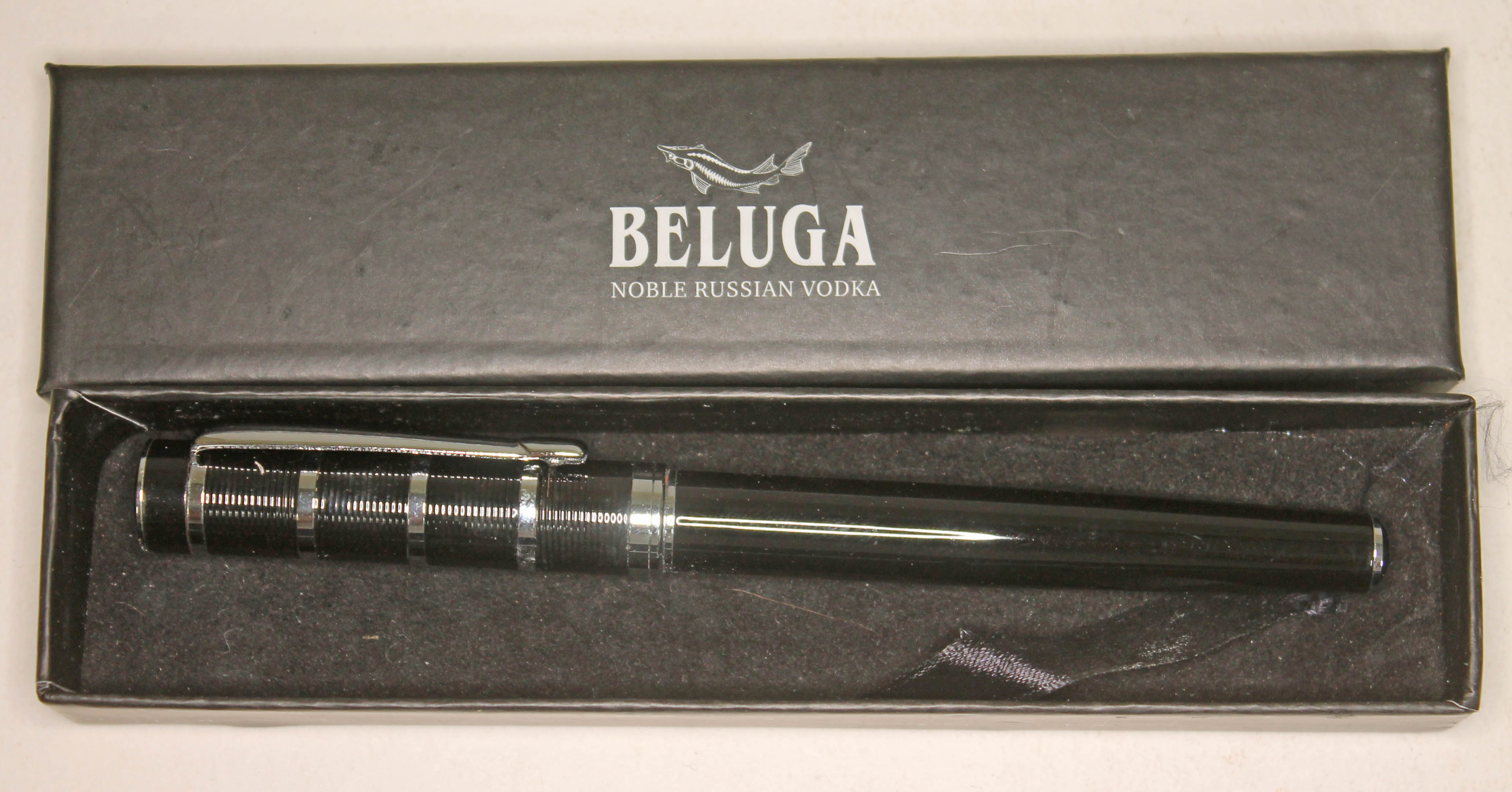 A Russian Vodka Beluga ballpoint pen.