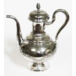A Victorian eastern style silver plated coffee pot, height 27cm.