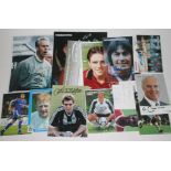 A collection of 12 signed football photographs including Franz Beckenbauer etc.