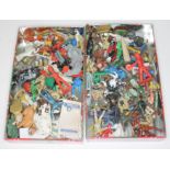 A quantity of plastic toy soldiers, cowboys, animals etc.