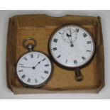 A ladies hallmarked silver cased pocket watch and a gent's steel pocket watch.