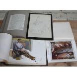 Two artist's scrapbooks containing a quantity of various pencils and watercolours studies