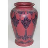 A Lovatt's Langley Ware pottery vase, height 26cm. Condition - good, no damage/repair, general