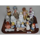 A group of 18 pottery figures including two Royal Doulton figures Anna HN2802 and Bedtime HN1978,