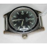 A vintage 1960s Tiara Automatic 25 jewels Submariner style wristwatch with black dial lumed hands,