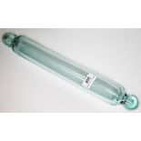 A Victorian glass rolling pin, length 41cm.