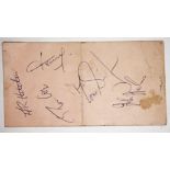 An autographed ticket book cover from 1963 Manx Trophy featuring five riders including Tom